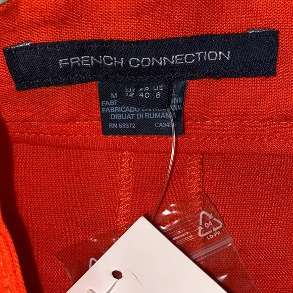 FRENCH CONNECTION LAGUNA LINEN PENCIL SKIRT-HAVANA RED NWT