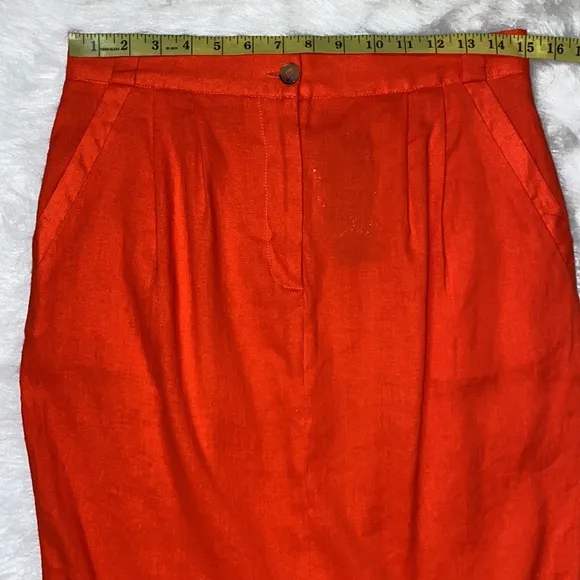 FRENCH CONNECTION LAGUNA LINEN PENCIL SKIRT-HAVANA RED NWT