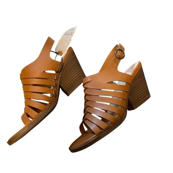 FRYE AND CO Galia Heeled Sandals Tan Size 6.5 NEW