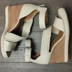 Frye Brielle Back-Zip Wedge Sandals