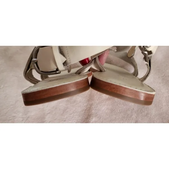 FRYE FELIX Sling Sandals Leather Black &amp; Cream Snakeprint Size 9M