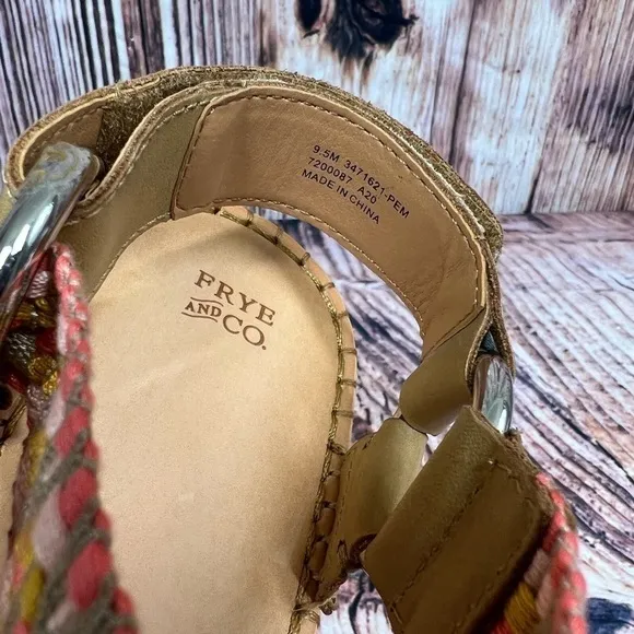 FRYE Kole Asymmetrical Strappy Sandals Peach Multi NIB Size 9.5