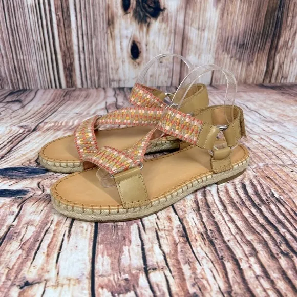 FRYE Kole Asymmetrical Strappy Sandals Peach Multi NIB Size 9.5
