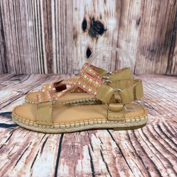 FRYE Kole Asymmetrical Strappy Sandals Peach Multi NIB Size 9.5
