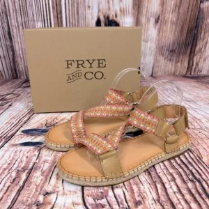 FRYE Kole Asymmetrical Strappy Sandals Peach Multi NIB Size 9.5