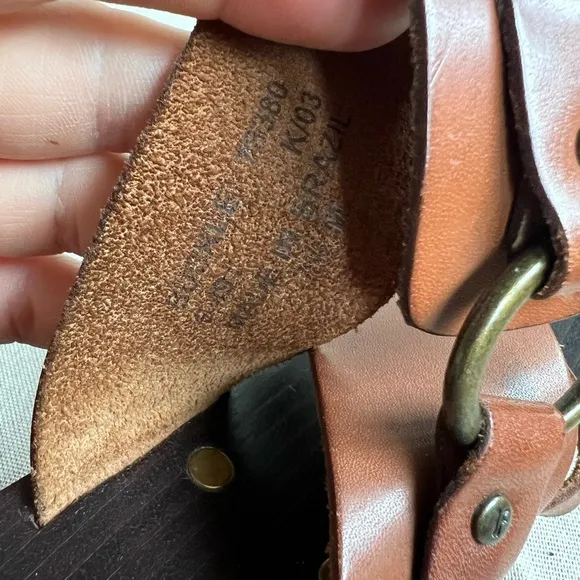 FRYE Vintage Leather Buckles Wedge Sandals Womens 7.5