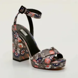 Furla Gioia Printed Leather Block Heeled Sandal - BNIB W/Dustbag &amp; Paperwork
