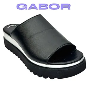 Gabor Sandals Womens UK 4.5 US 6.5 Billie Wedge Slingback Black Leather Used