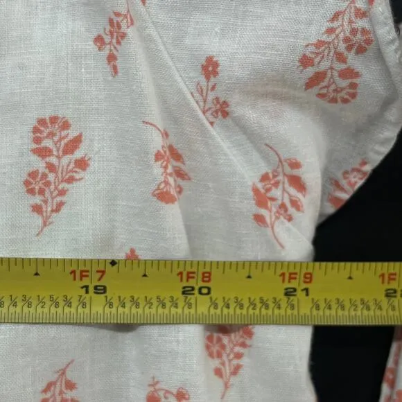 Gal Meets Glam Women's Linen Cotton Floral Block Print Della Shirt Dress Size 12