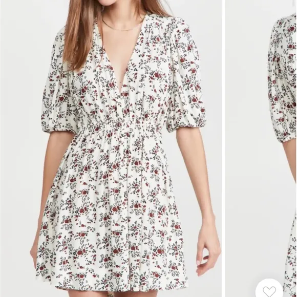 GANNI Printed Crepe Mini Dress