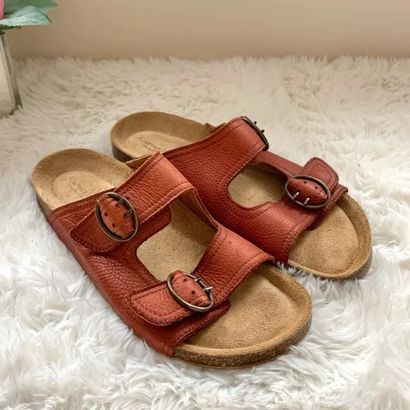 Garnet Hill Daniela Double Strap Slides EU 37