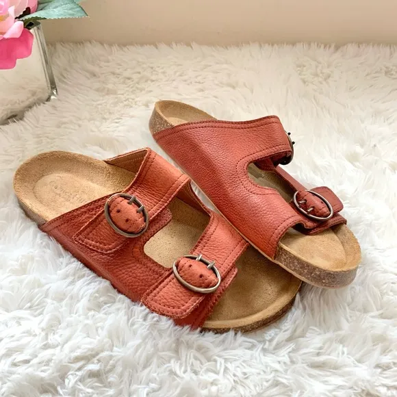 Garnet Hill Daniela Double Strap Slides EU 37