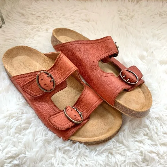Garnet Hill Daniela Double Strap Slides EU 37