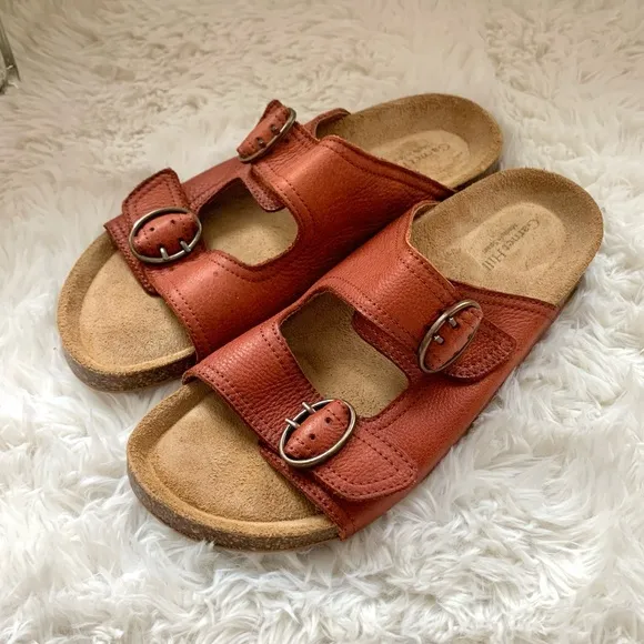 Garnet Hill Daniela Double Strap Slides EU 37