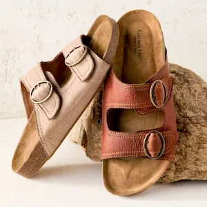 Garnet Hill Daniela Double Strap Slides EU 37