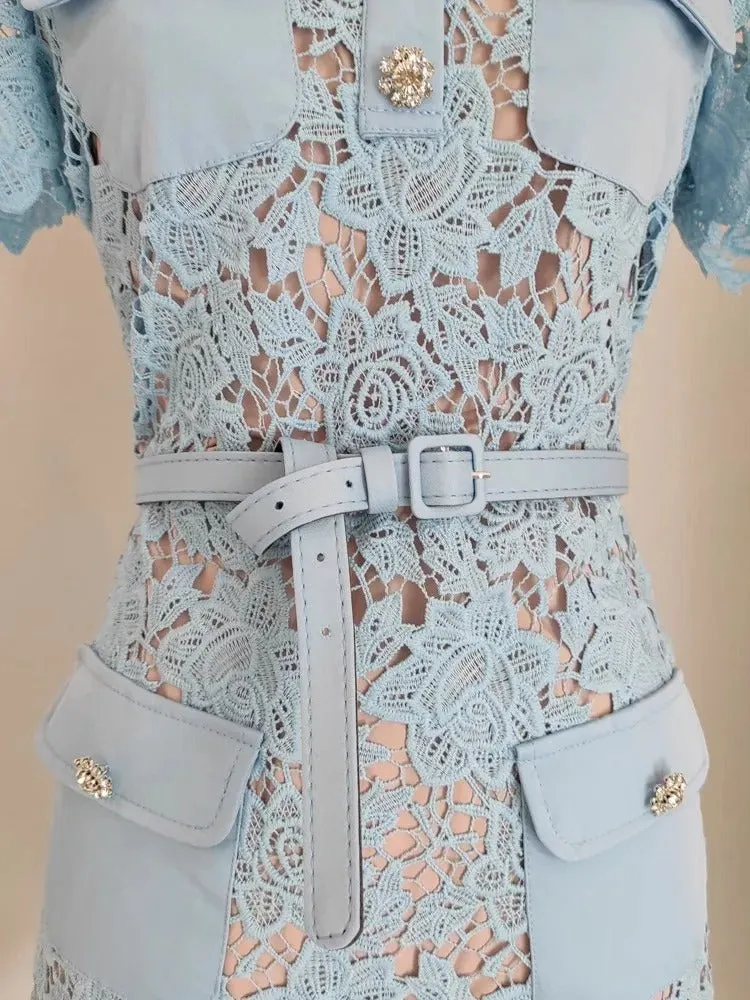 Genevia Lace Rhinestone Dress