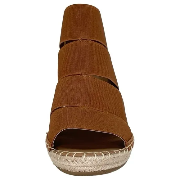 Gentle Souls Charli Cognac Elastic Womens Wedge Sandals Size 9.5M