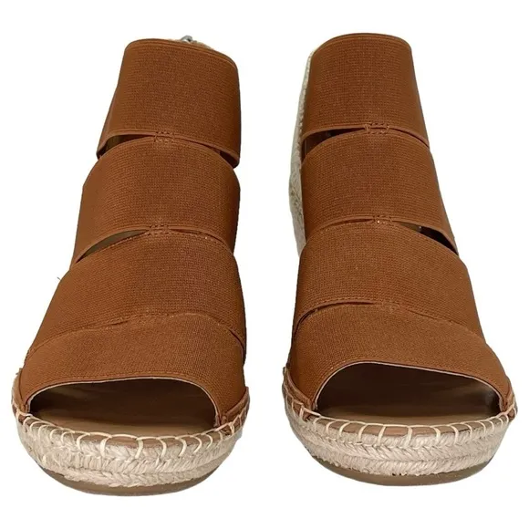 Gentle Souls Charli Cognac Elastic Womens Wedge Sandals Size 9.5M