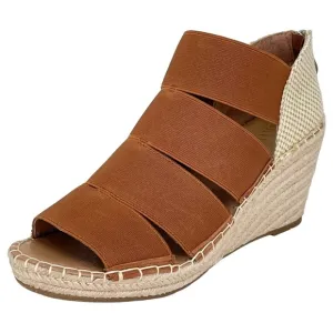 Gentle Souls Charli Cognac Elastic Womens Wedge Sandals Size 9M