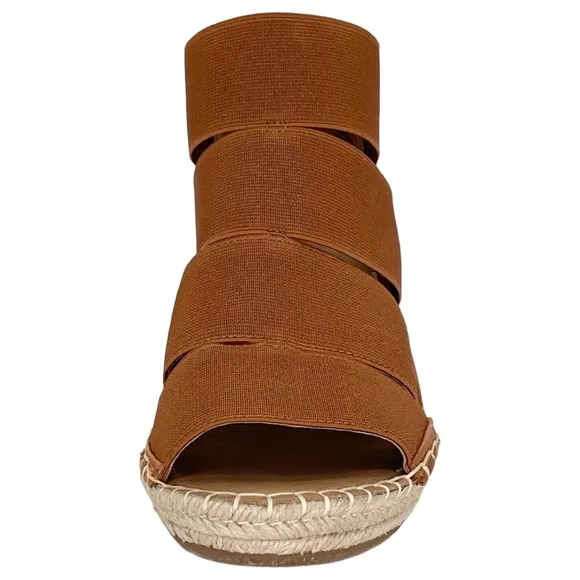 Gentle Souls Charli Cognac Elastic Womens Wedge Sandals Size 9M