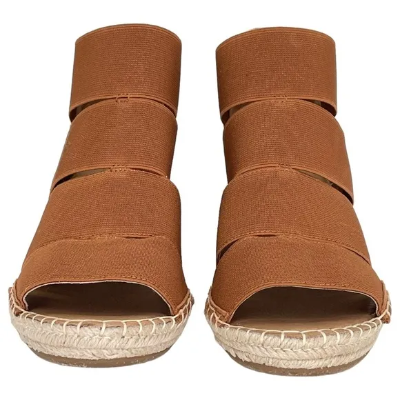Gentle Souls Charli Cognac Elastic Womens Wedge Sandals Size 9M