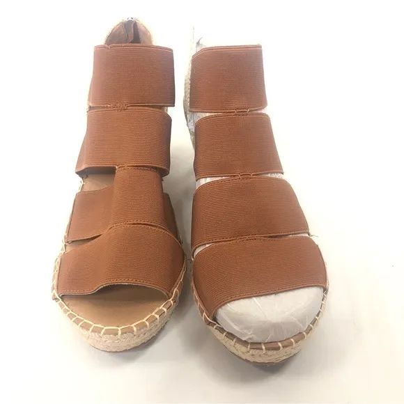 Gentle Souls Charli Four Elastic Wedge Sandals New