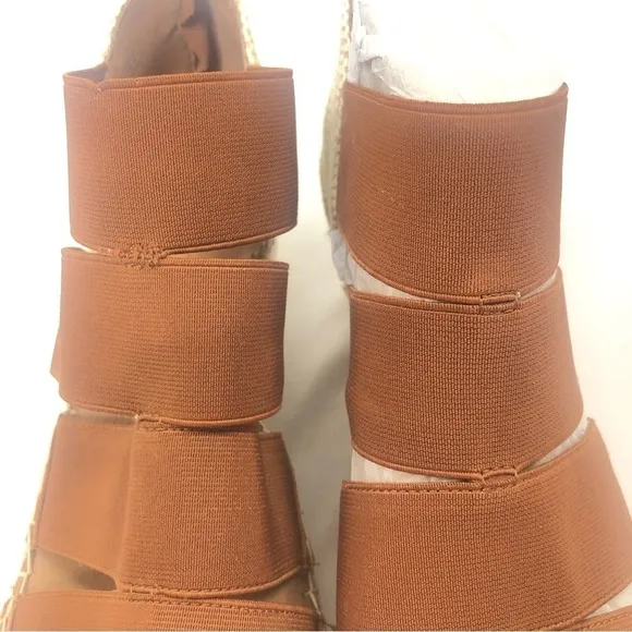 Gentle Souls Charli Four Elastic Wedge Sandals New