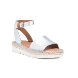 GENTLE SOULS Silver Leather Lucille Sandals