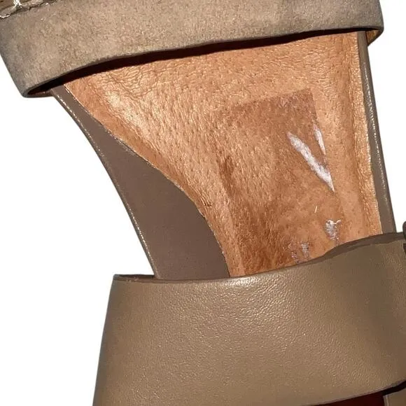 Gentle Souls Women's Giulia Two Band Wedge Sandals Brown Size 10