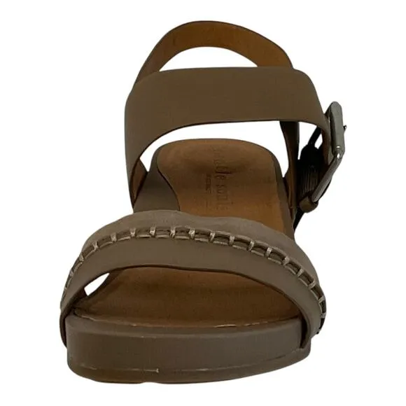 Gentle Souls Women's Giulia Two Band Wedge Sandals Brown Size 10