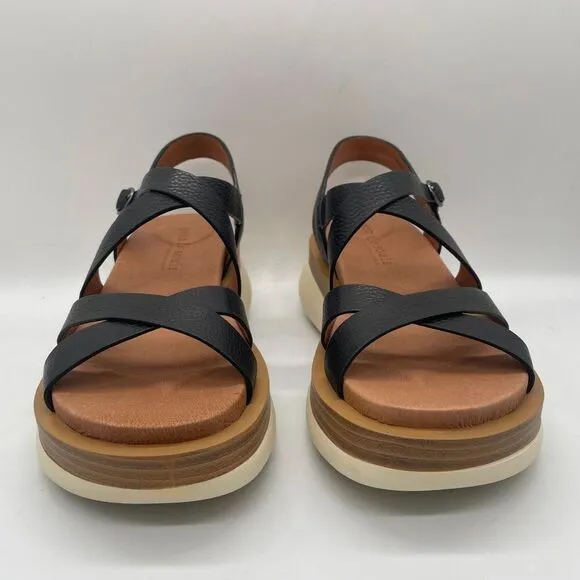 Gentle Souls Kenneth Cole Rebha Black Leather Strappy Sandals Sz 8.5 Platform