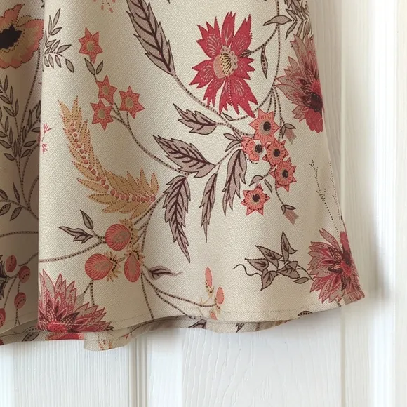 Geoffrey Beene Y2K Vintage Floral Silk High Waisted A-Line Knee Length Skirt 4