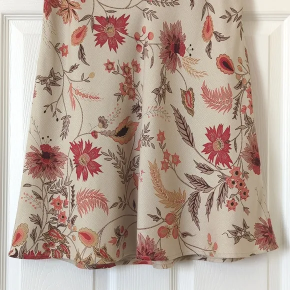 Geoffrey Beene Y2K Vintage Floral Silk High Waisted A-Line Knee Length Skirt 4
