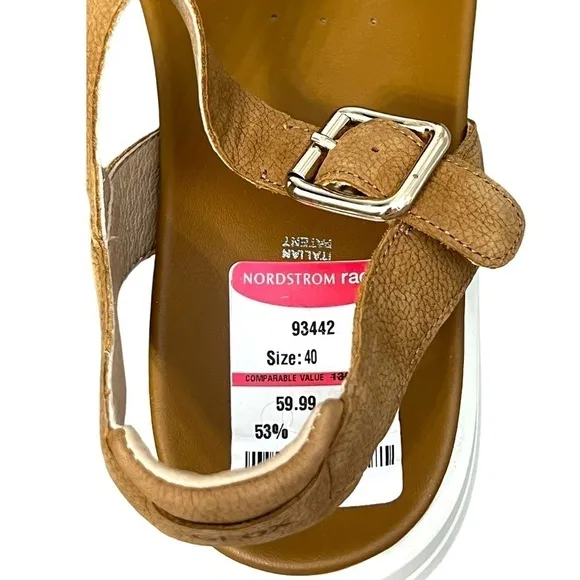 Geox Camel Color Natural Leather Sandals With Straps - Size 40