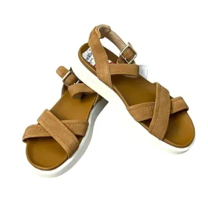 Geox Camel Color Natural Leather Sandals With Straps - Size 40
