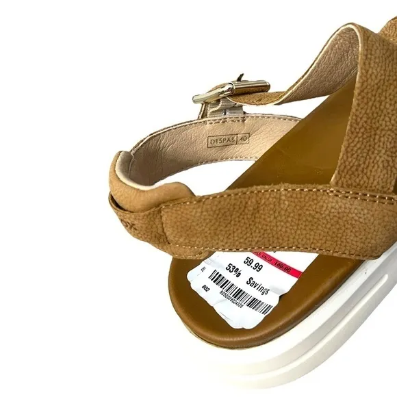 Geox Camel Color Natural Leather Sandals With Straps - Size 40