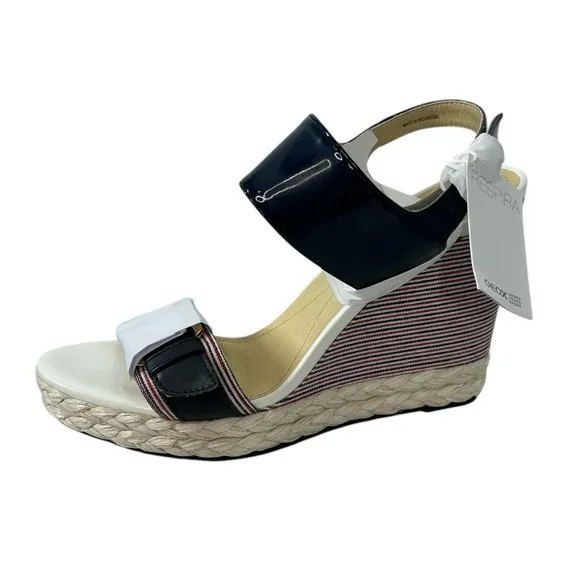 Geox Respira D Janira Red White and Blue Wedge Sandals Size 9 NIB