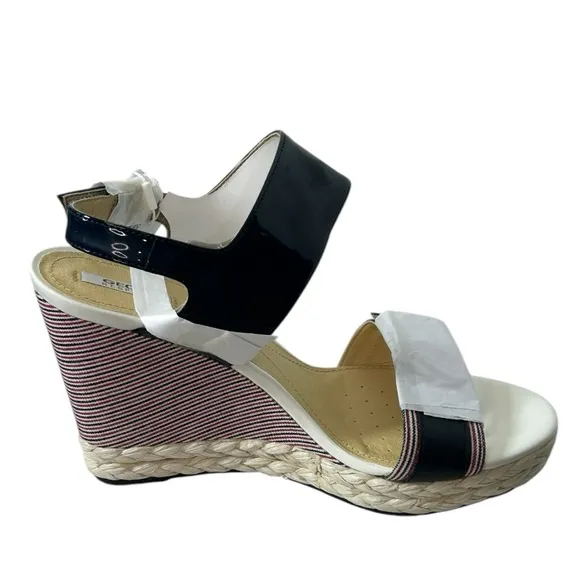 Geox Respira D Janira Red White and Blue Wedge Sandals Size 9 NIB