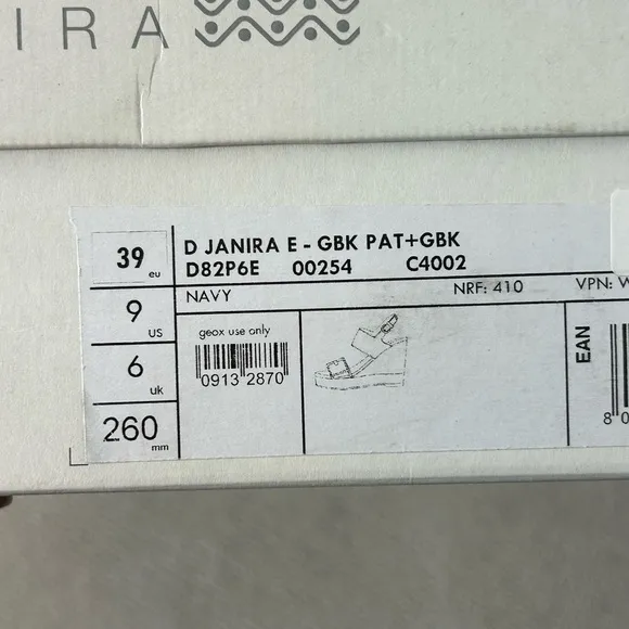 Geox Respira D Janira Red White and Blue Wedge Sandals Size 9 NIB