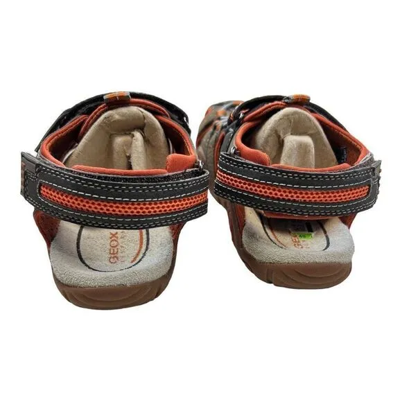 Geox Respira Kids Slip-On Closed Toe Outdoor Water Sandals Orange Brown Size 5