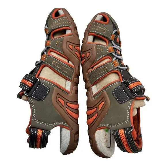 Geox Respira Kids Slip-On Closed Toe Outdoor Water Sandals Orange Brown Size 5