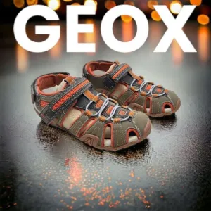 Geox Respira Kids Slip-On Closed Toe Outdoor Water Sandals Orange Brown Size 5
