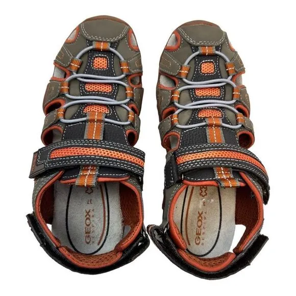 Geox Respira Kids Slip-On Closed Toe Outdoor Water Sandals Orange Brown Size 5
