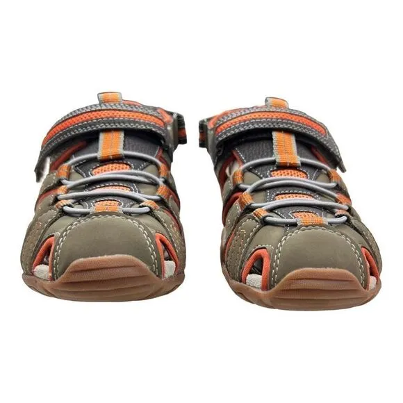 Geox Respira Kids Slip-On Closed Toe Outdoor Water Sandals Orange Brown Size 5