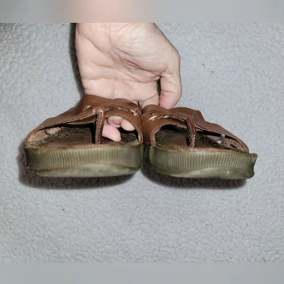 GH Bass Earth Chelsea Brown Leather &amp; Cork Sandals Size 8.5