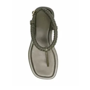Gia Borghini / RHW leather flat braided Rosie 3 sandals