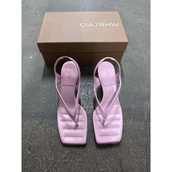 GIA BORGHINI x RHW Thong Sandals Heels Pink