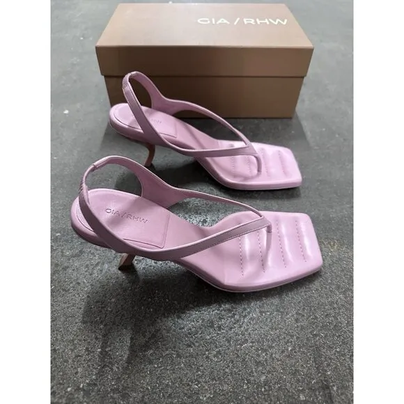 GIA BORGHINI x RHW Thong Sandals Heels Pink