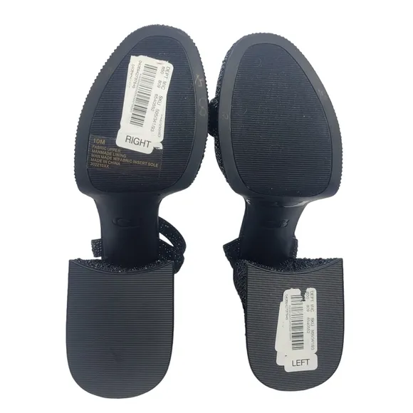 Gianni Bini Ellie-Girl Black Rhinestone Platform Dress Sandals Size 10
