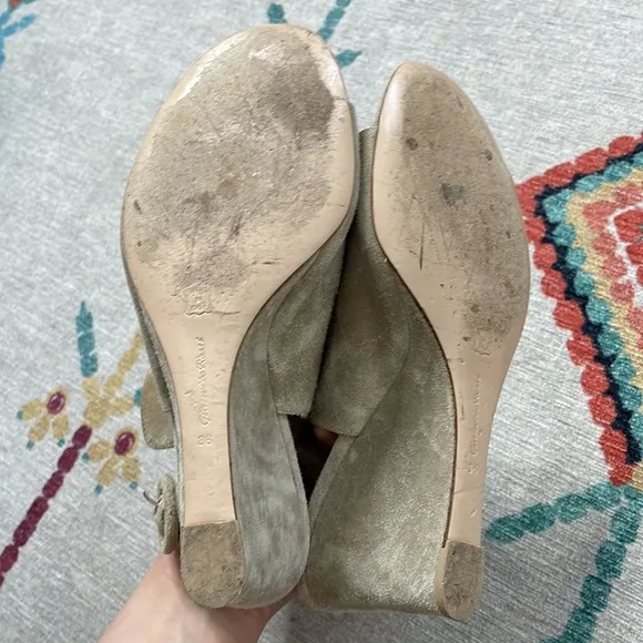 Gianvito Rossi Slingback suede wedge sandal